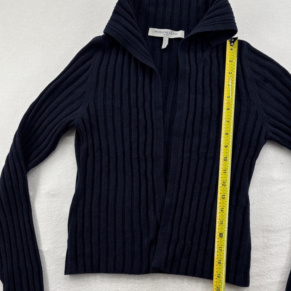 Morgane Le Fay Dark Blue Ribbed Cardigan - Size Large - Picture 4 of 12